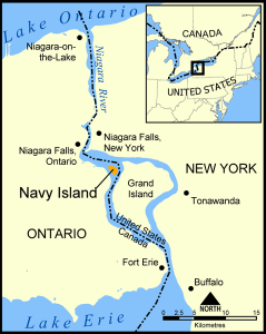 Ниагарский водопад на карте